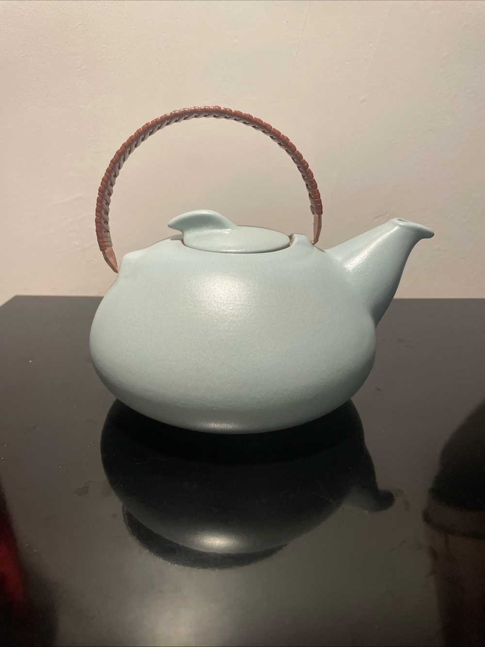 Vintage 50s-70s Heath Ceramics Turquoise Nutmeg Teapot With Lid Model Number 119